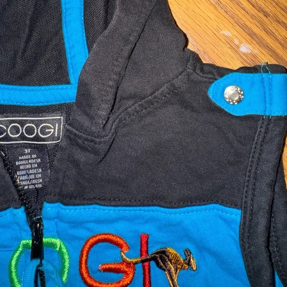 Coogi open sleeve hooded sweater black/blue boys size 3T - Picture 4 of 5